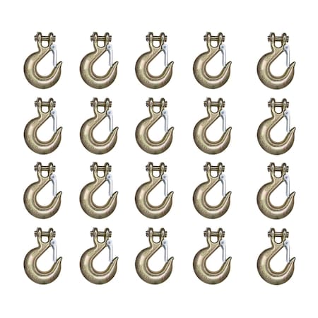 Tie 4 Safe G70 3/8" Clevis Slip Hook Flatbed Truck Trailer Transport Tow Chain Hook, 20PK FH407-38-20